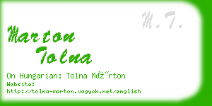 marton tolna business card